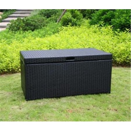 Wicker Lane Outdoor Black Wicker Patio Furniture Storage Deck Box ORI003-D